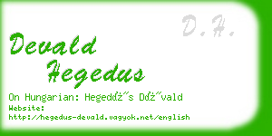 devald hegedus business card